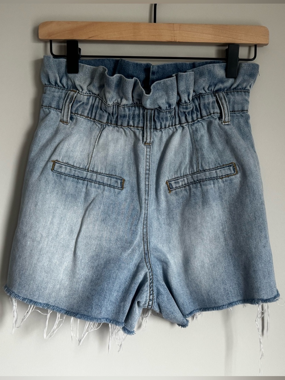 Blank NYC Light Blue Paperbag Waist Denim Shorts - Picture 2 of 5